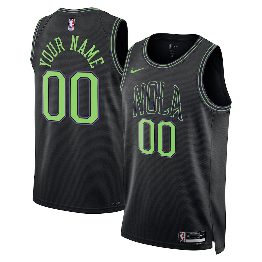 Men New Orleans Pelicans Nike Black City Edition 2023-24 Custom Swingman NBA Jersey